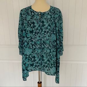 LC Lauren Conrad floral blouse size XL